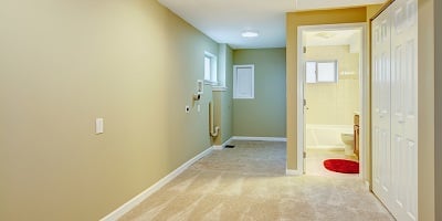 Basement Hallway with Laundry