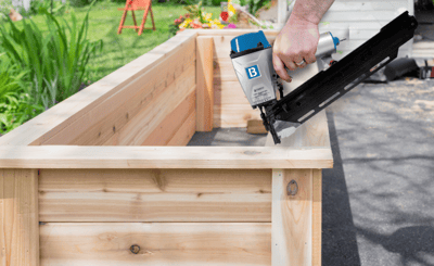 raised garden bed with beck tool